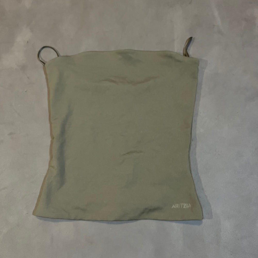 Aritzia Contour Tube Top XS Olive Green Strapless Double Layered‎ Stretch 118415